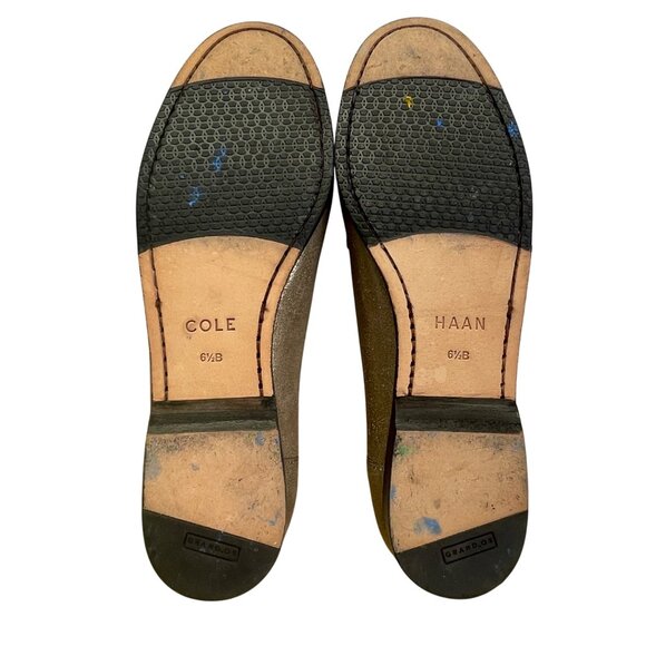 Cole Haan Women’s Gold Metallic Leather Pinch Grand Tassel Loafers Size 6.5B - Picture 9 of 10